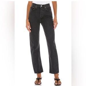 Agolde Straight Leg Jeans in Washed Black
